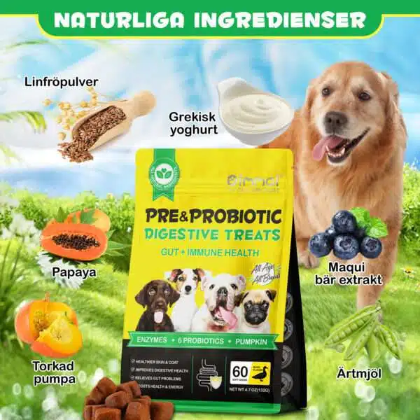Godbitar med pre- och probiotika som lindrar klåda och förbättrar maghälsan - 60 st - Bild 5